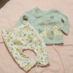 Disney Kids Pajama Set - Green and White